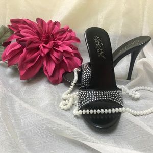 Highest heel black sandal